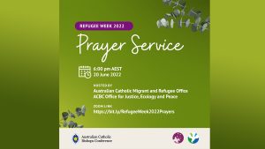 Image promoting the Prayer Service for Refugee Week, 20 June