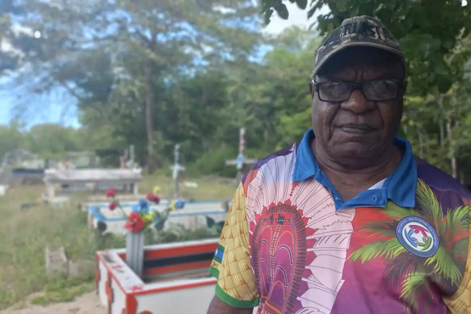Uncle Paul Kabai faces camera standing in his garden in the Torres Strait. Source: NITV / Kiera Jenkins